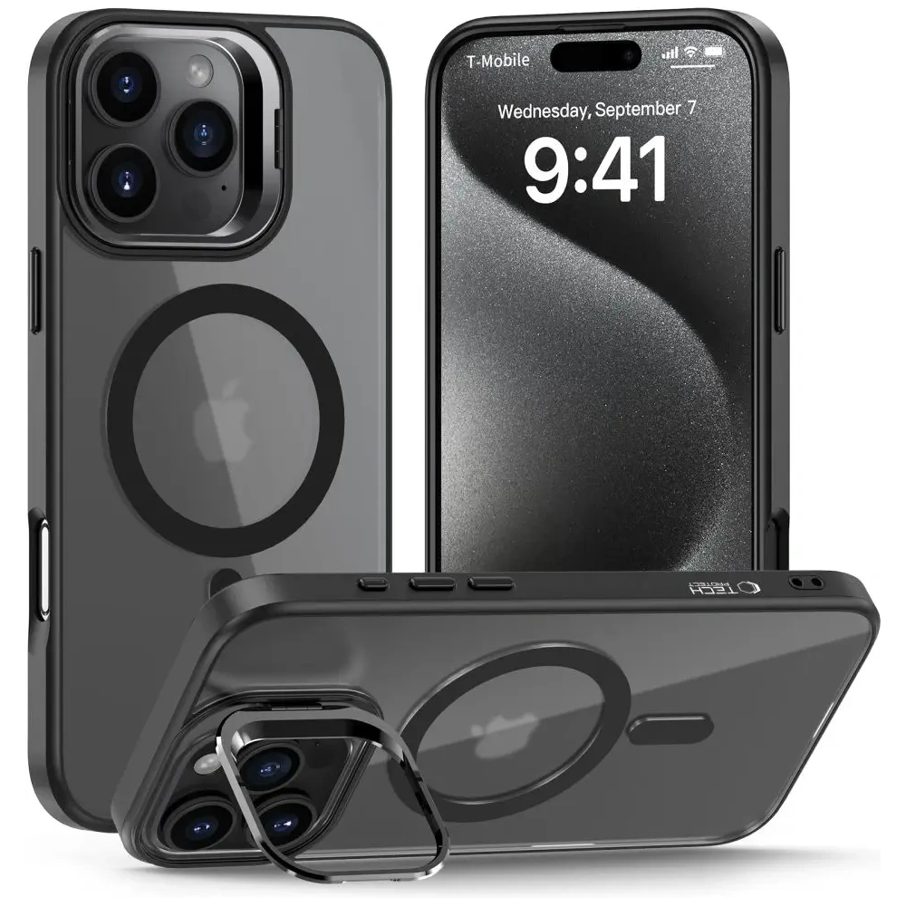 Etui Tech-Protect Magstand MagSafe Apple iPhone 16 Pro Max Matte Black - iPhone 16 Pro Max - Tech-Protect