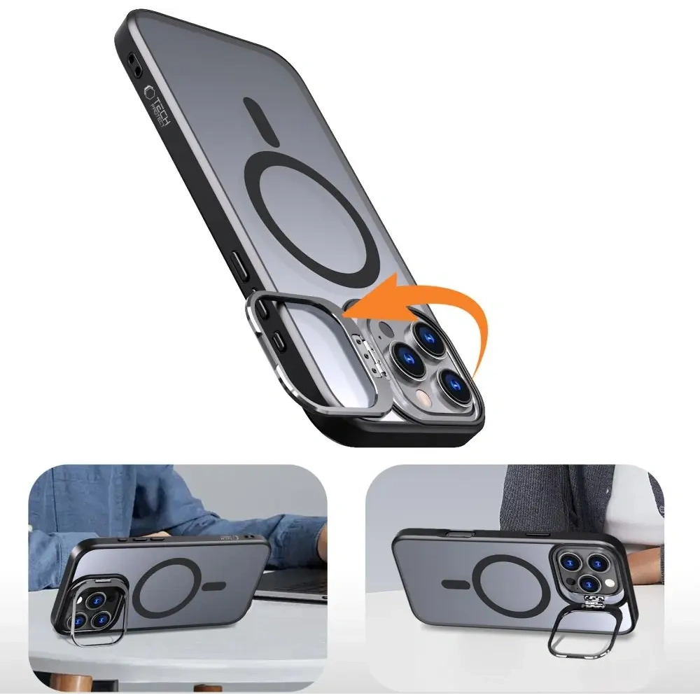 Etui Tech-Protect Magstand MagSafe Apple iPhone 16 Pro Max Matte Black - iPhone 16 Pro Max - Tech-Protect