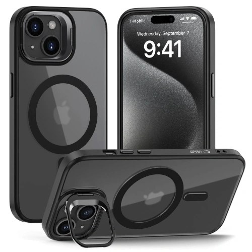 Etui Tech-Protect Magstand MagSafe Apple iPhone 15 Matte Black - iPhone 15 - Tech-Protect