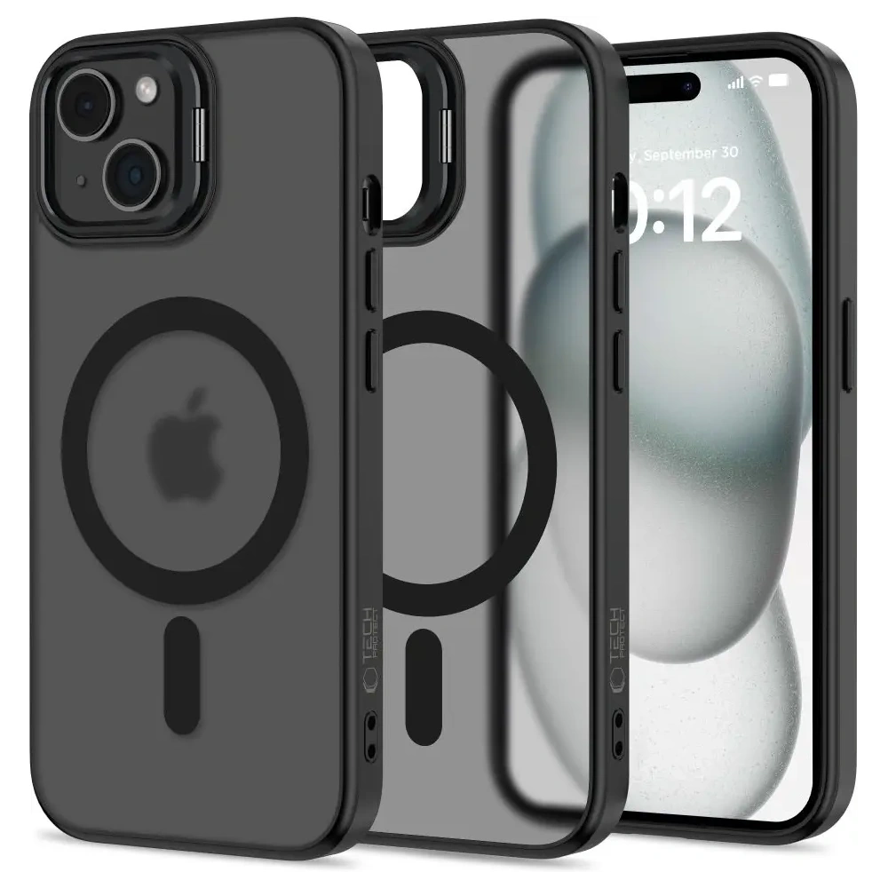 Etui Tech-Protect Magstand MagSafe Apple iPhone 15 Matte Black - iPhone 15 - Tech-Protect