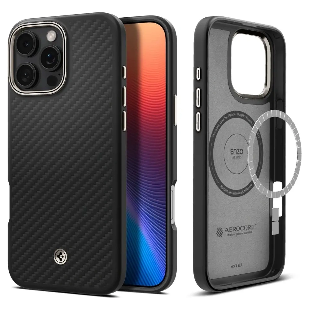 Etui Spigen Enzo Aramid Mag MagSafe Apple iPhone 16 Pro Max Black/natural - iPhone 16 Pro Max - Spigen