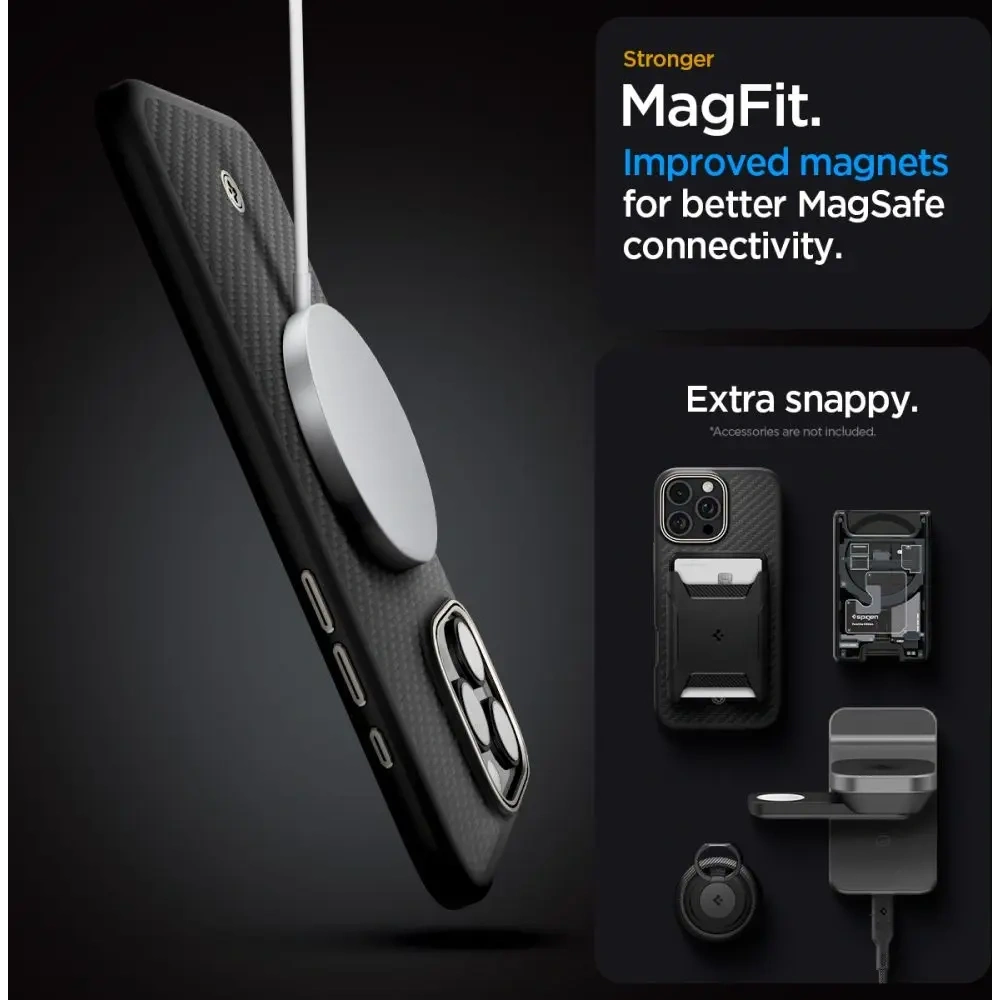 Etui Spigen Enzo Aramid Mag MagSafe Apple iPhone 16 Pro Max Black/natural - iPhone 16 Pro Max - Spigen