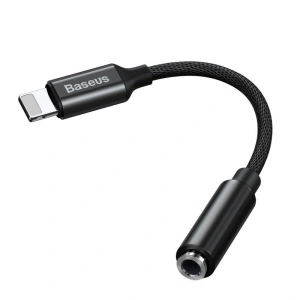 Adapter audio Baseus L3.5 Lightning do mini jack 3,5mm, DAC (czarny)