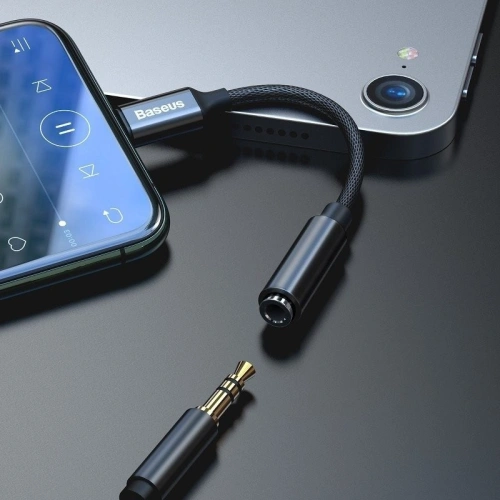 Kup Baseus Audio-Adapter L3.5 Lightning auf 3.5mm Miniklinke, DAC (schwarz) - BSU998BLK - {ean13} - Sklep Home Screen
