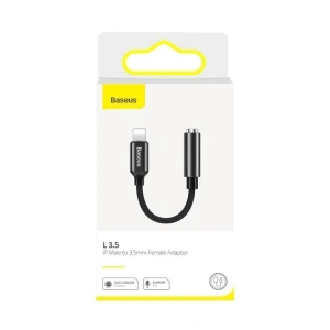 Adapter audio Baseus L3.5 Lightning do mini jack 3,5mm, DAC (czarny)