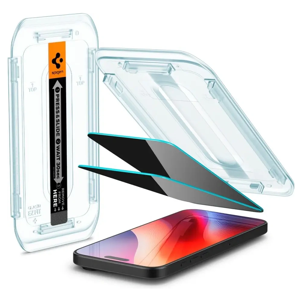 Szkło prywatyzujące Spigen GLAS.tR ez Fit Apple iPhone 16 Pro Max Privacy [2 PACK] - iPhone 16 Pro Max - Spigen