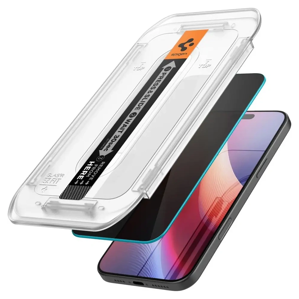 Szkło prywatyzujące Spigen GLAS.tR ez Fit Apple iPhone 16 Pro Max Privacy [2 PACK] - iPhone 16 Pro Max - Spigen