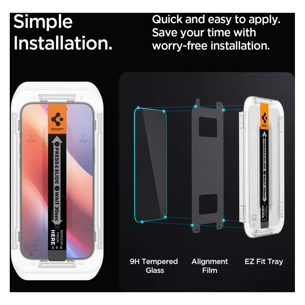 Szkło prywatyzujące Spigen GLAS.tR ez Fit Apple iPhone 16 Pro Max Privacy [2 PACK] - iPhone 16 Pro Max - Spigen