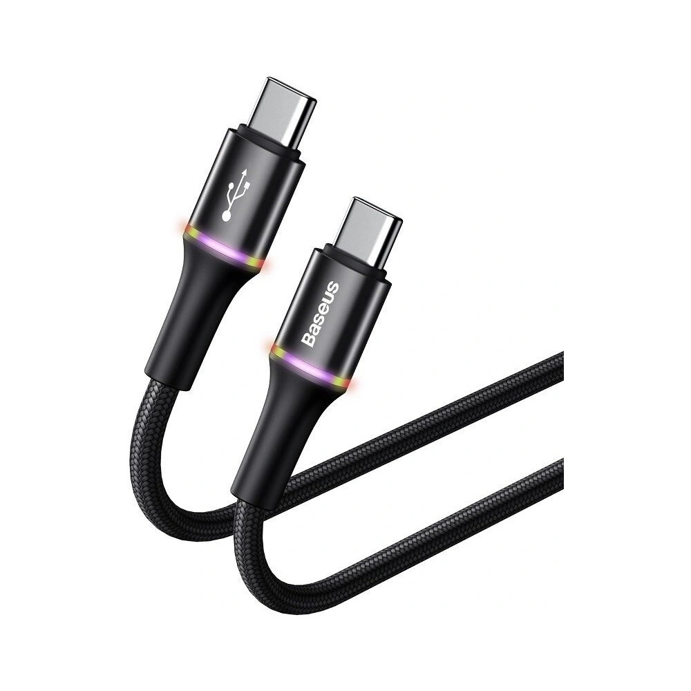 Kabel USB-C Baseus Halo, QC 3.0, PD 2.0, 60W, 3A, 0,5m (czarny)