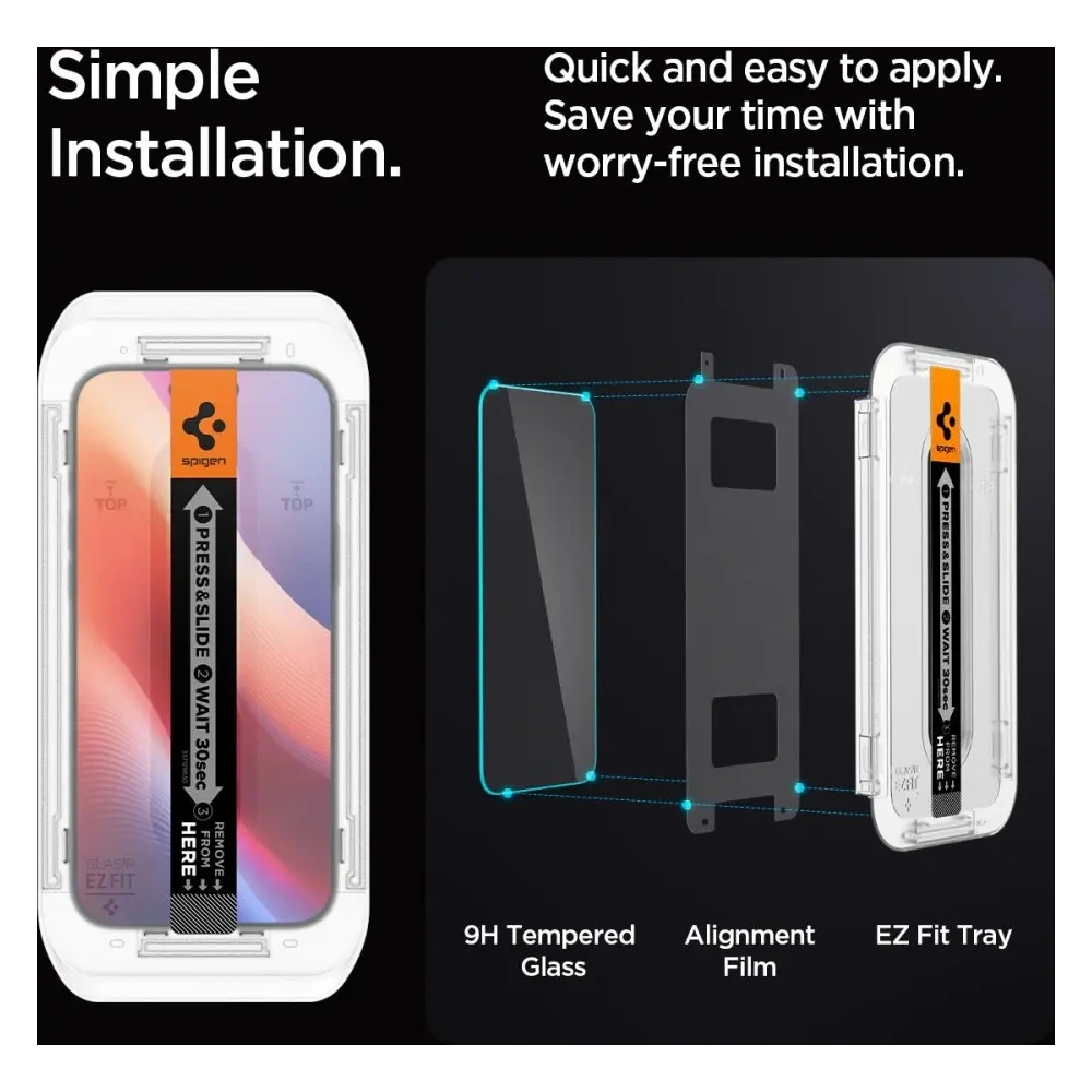 Szkło hartowane Spigen GLAS.tR ez Fit Apple iPhone 16 Pro Max Clear - iPhone 16 Pro Max - Spigen