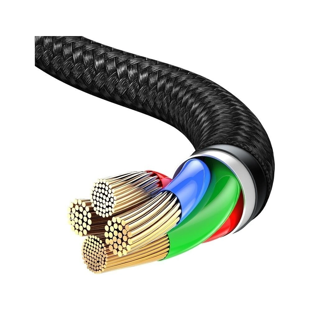 Kabel USB-C Baseus Halo, QC 3.0, PD 2.0, 60W, 3A, 0,5m (czarny)