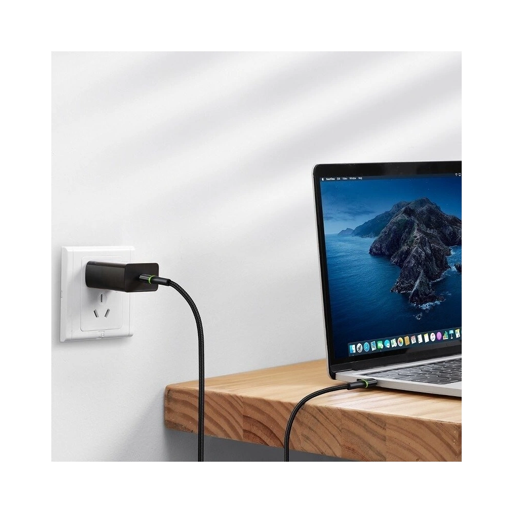 Kabel USB-C Baseus Halo, QC 3.0, PD 2.0, 60W, 3A, 0,5m (czarny)