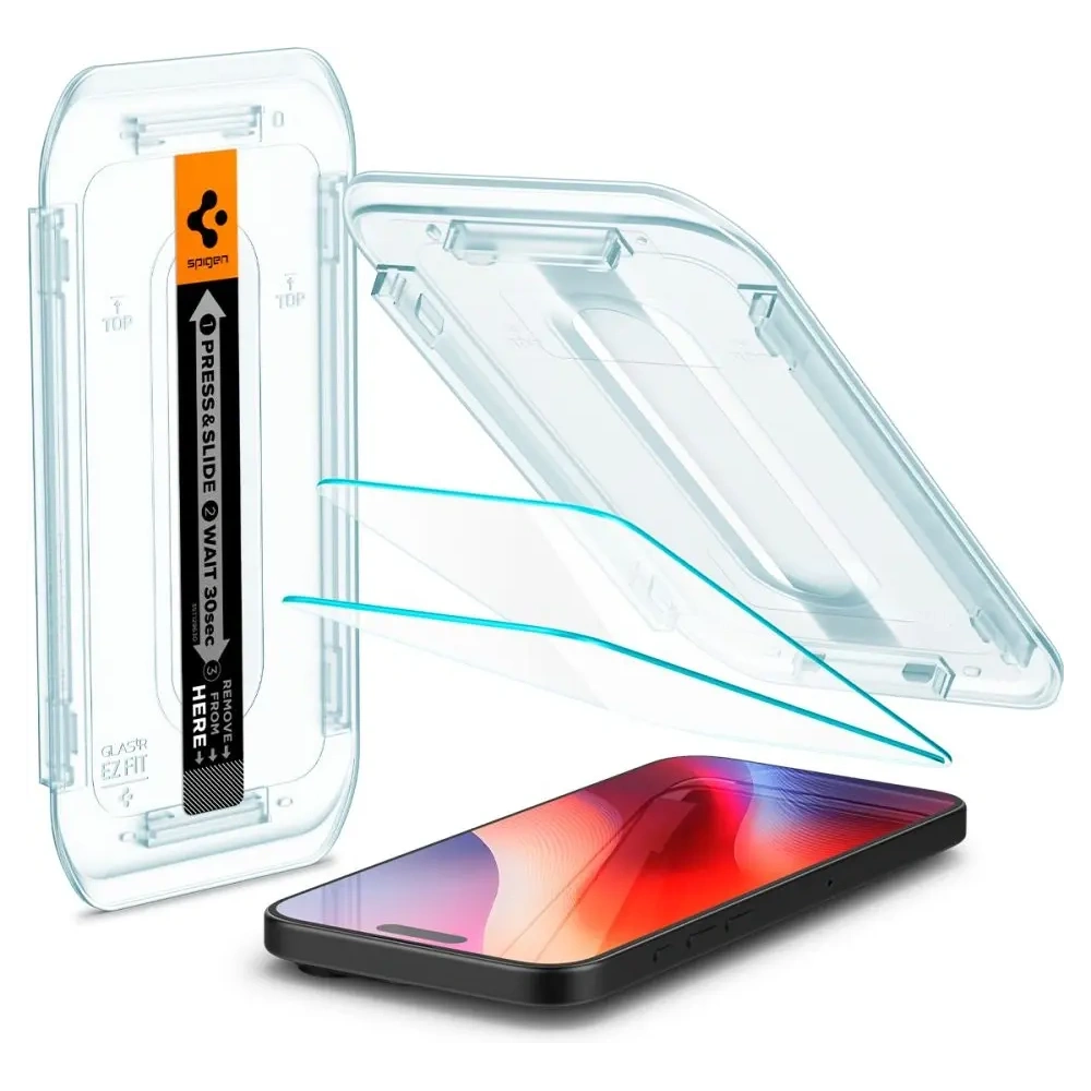 Szkło hartowane Spigen GLAS.tR ez Fit Apple iPhone 16 Pro Clear [2 PACK] - iPhone 16 Pro - Spigen