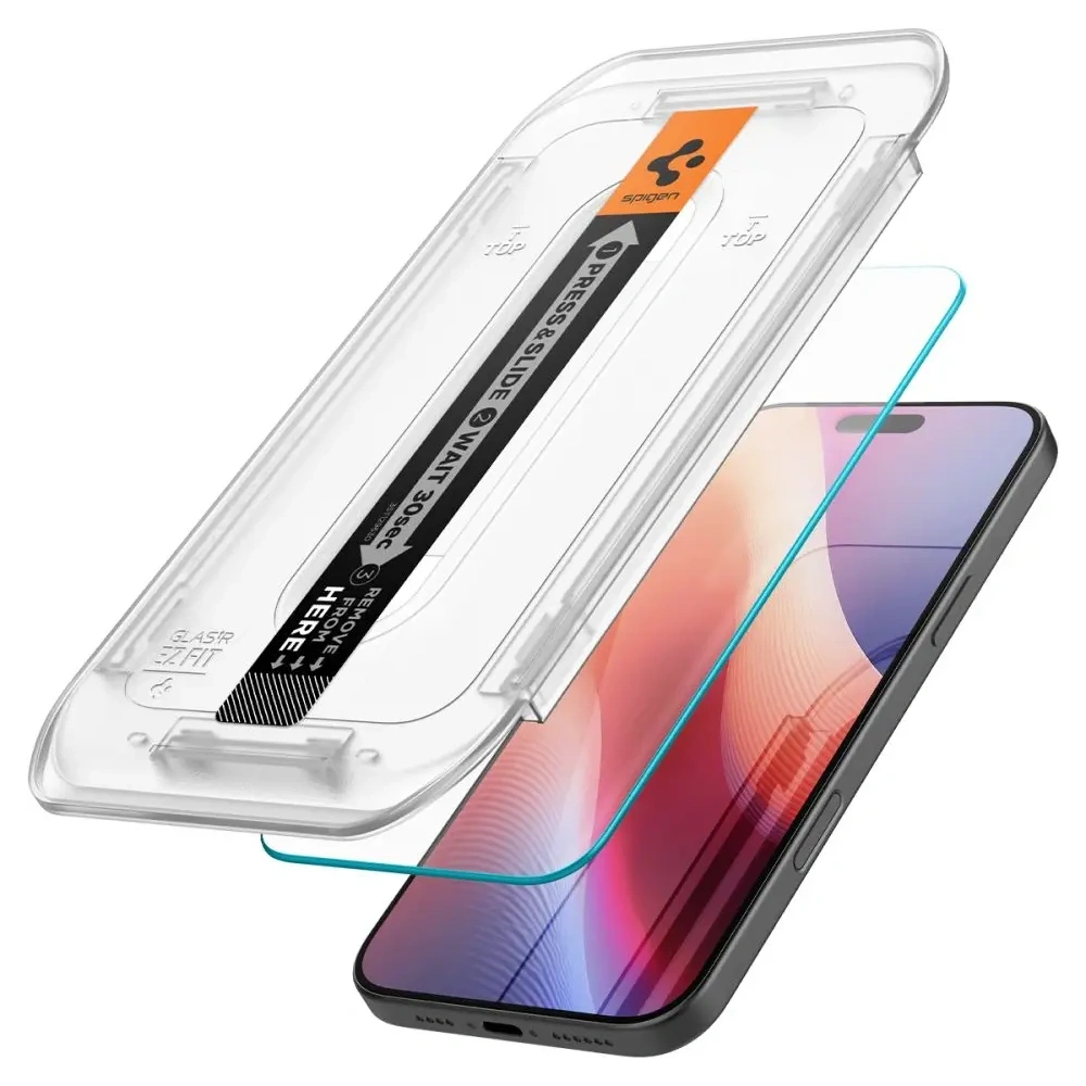 Szkło hartowane Spigen GLAS.tR ez Fit Apple iPhone 16 Pro Clear [2 PACK] - iPhone 16 Pro - Spigen