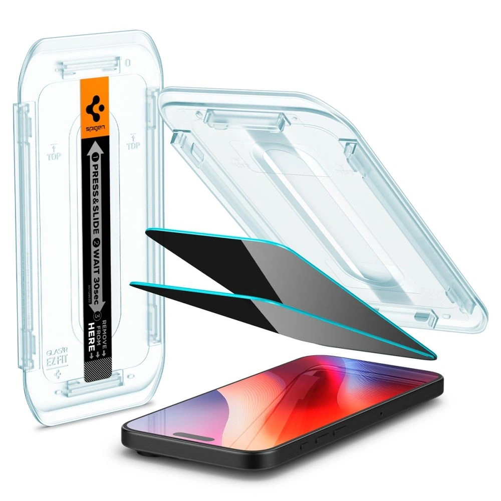 Szkło prywatyzujące Spigen GLAS.tR ez Fit Apple iPhone 16 Pro Privacy [2 PACK] - iPhone 16 Pro - Spigen