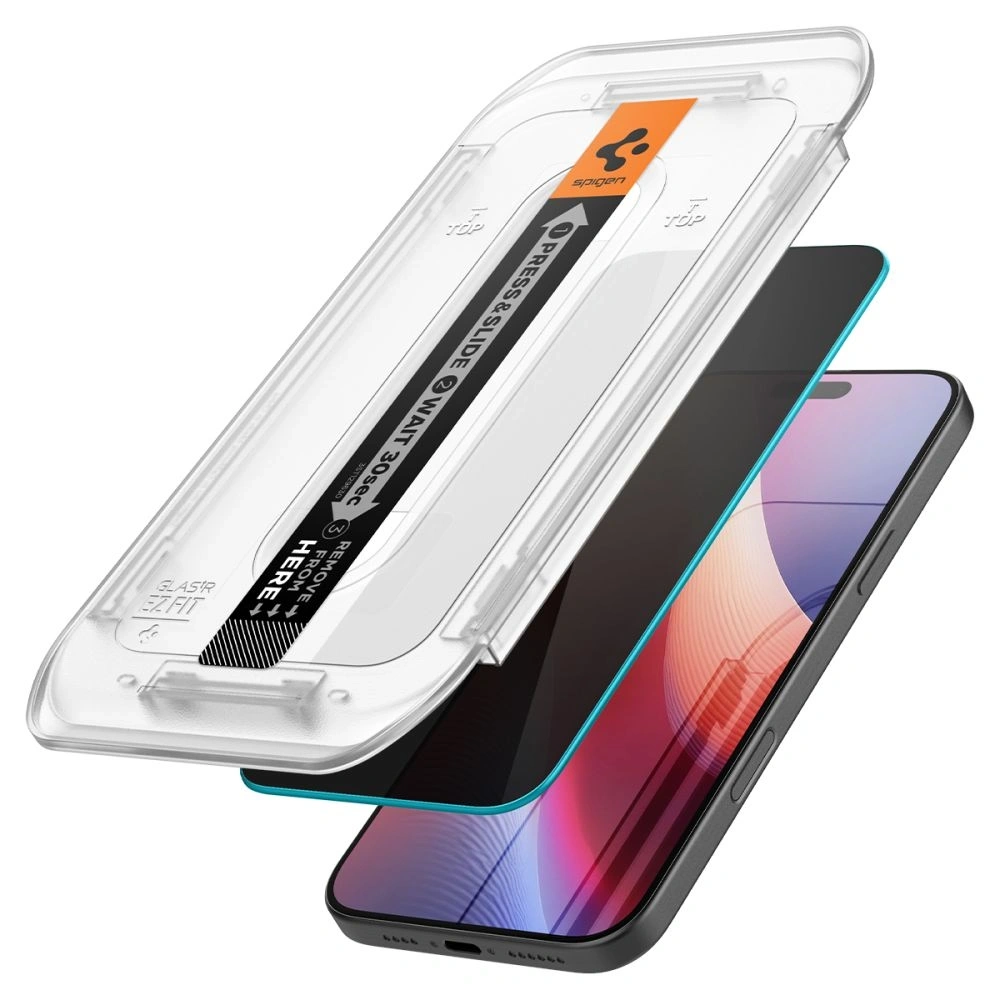 Szkło prywatyzujące Spigen GLAS.tR ez Fit Apple iPhone 16 Pro Privacy [2 PACK] - iPhone 16 Pro - Spigen