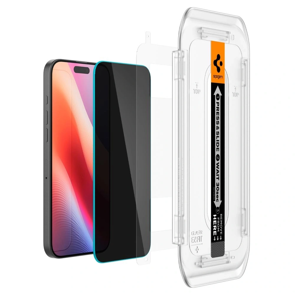 Szkło prywatyzujące Spigen GLAS.tR ez Fit Apple iPhone 16 Pro Privacy [2 PACK] - iPhone 16 Pro - Spigen