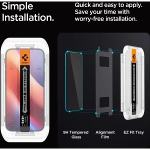 Szkło prywatyzujące Spigen GLAS.tR ez Fit Apple iPhone 16 Pro Privacy [2 PACK] - iPhone 16 Pro - Spigen