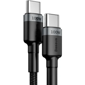 Kup USB-C kábel Baseus Cafule, QC 3.0, PD 2.0, 100W, 5A, 2m (szürke-fekete) - BSU1006GRYBLK - {ean13} - Sklep Home Screen