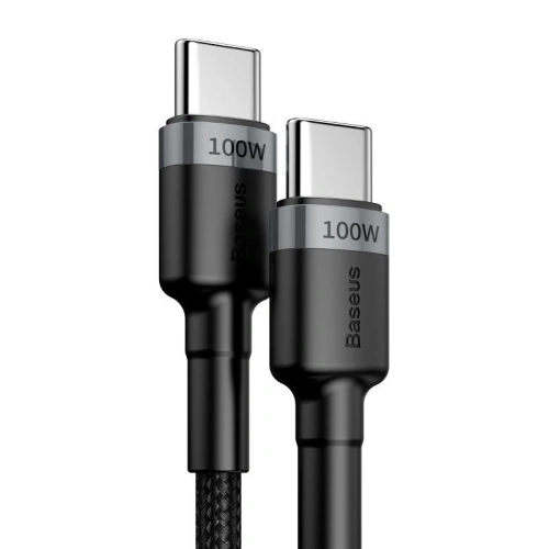 Kup USB-C kábel Baseus Cafule, QC 3.0, PD 2.0, 100W, 5A, 2m (szürke-fekete) - BSU1006GRYBLK - {ean13} - Sklep Home Screen