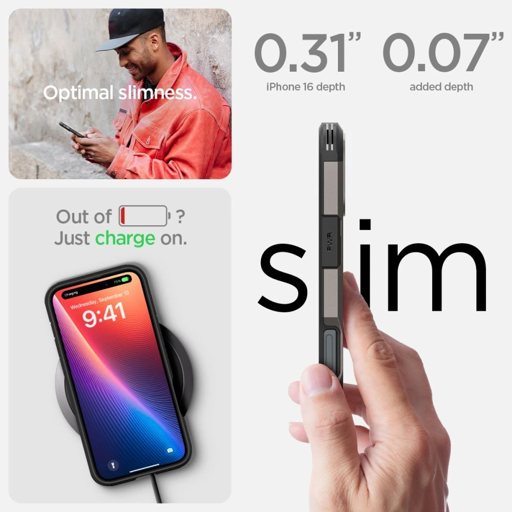 Etui Spigen Tough Armor Mag Magsafe Apple iPhone 16 Gunmetal - iPhone 16 - Spigen