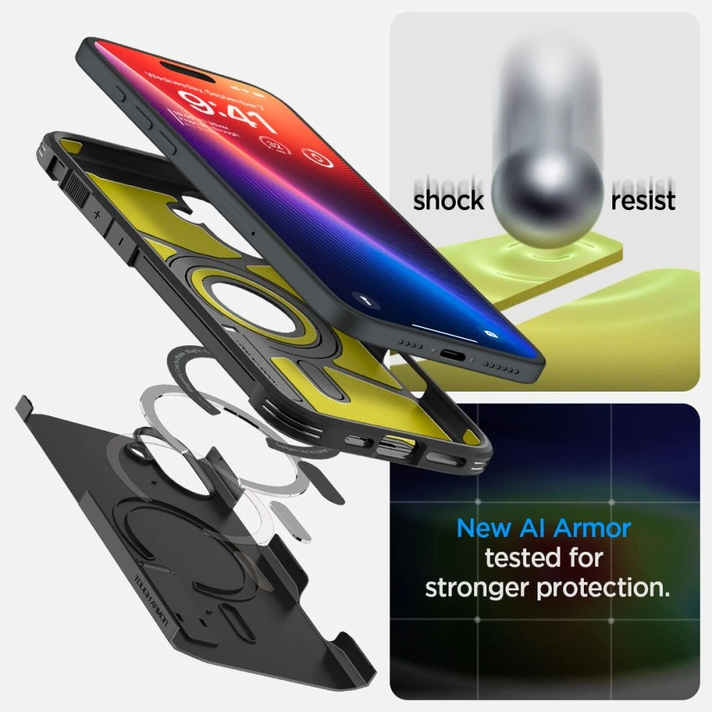 Etui Spigen Tough Armor Mag Magsafe Apple iPhone 16 Black - iPhone 16 - Spigen