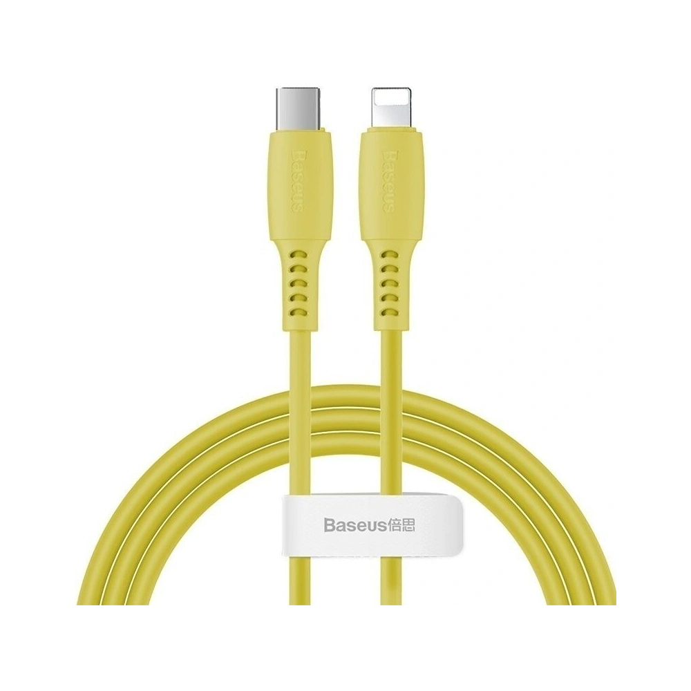 Kabel USB-C do Lightning Baseus Colourful, PD, 18W, 1.2m (żółty)
