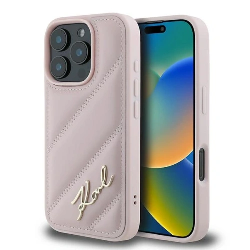 Kup Karl Lagerfeld KLHCP16XPQDSMGP Apple iPhone 16 Pro Max Hartschale gestepptes Signature pink - KLD21676 - {ean13} - Sklep Home Screen