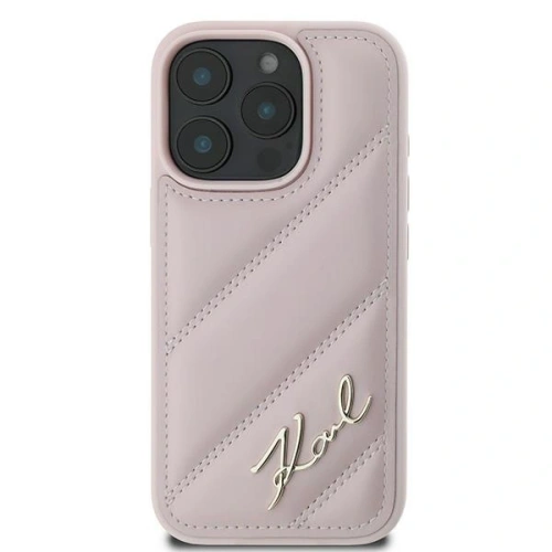 Buy Karl Lagerfeld KLHCP16XPQDSMGP Apple iPhone 16 Pro Max hardcase Quilted Signature pink - KLD21676 - {ean13} - Home Screen Store Europe