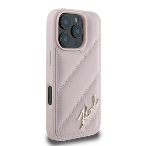 Kup Karl Lagerfeld KLHCP16XPQDSMGP Apple iPhone 16 Pro Max Hartschale gestepptes Signature pink - KLD21676 - {ean13} - Sklep Home Screen