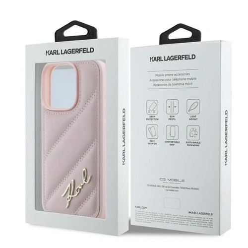 Kup Karl Lagerfeld KLHCP16XPQDSMGP Apple iPhone 16 Pro Max tvrzený kryt s prošívaným designem v růžové barvě - KLD21676 - {ean13} - Sklep Home Screen