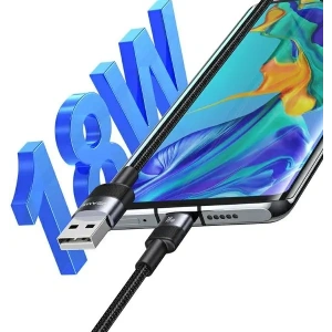 Kup Kabel USAMS USB-A / USB-C 3A 1.2m Fast Charging stalowy - USA1190 - {ean13} - Sklep Home Screen