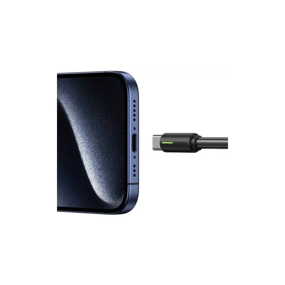 Kabel USAMS YU Series USB-A / USB-C 3A 1m czarny - USB-C - USB-A - Usams