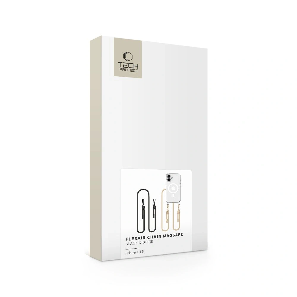 Etui Tech-Protect Flexair Chain MagSafe Apple iPhone 16 Black & Taupe - iPhone 16 - Tech-Protect