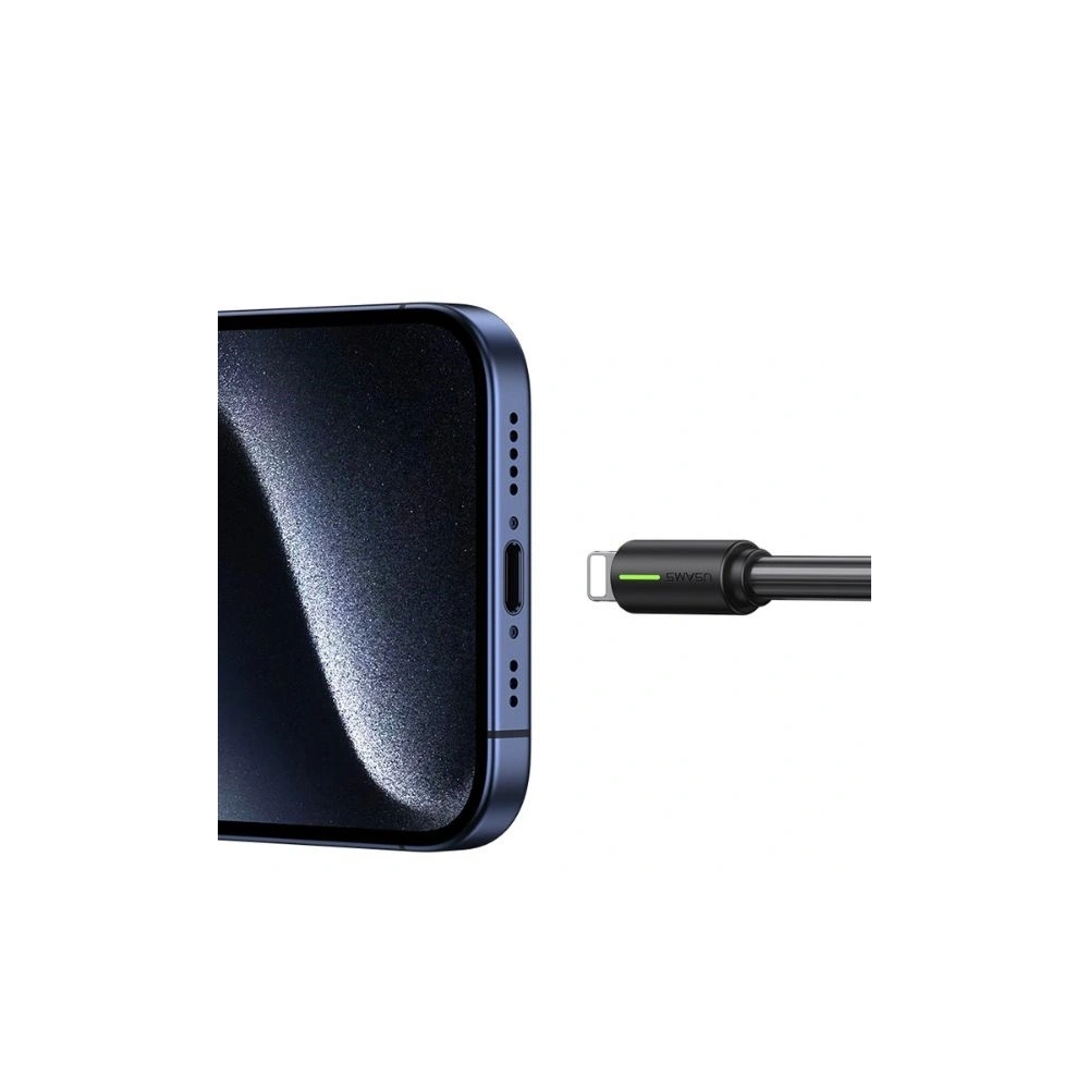 Kabel USAMS YU Series USB-C / Lightning 30W 1m czarny - USB-C - Lightning - Usams