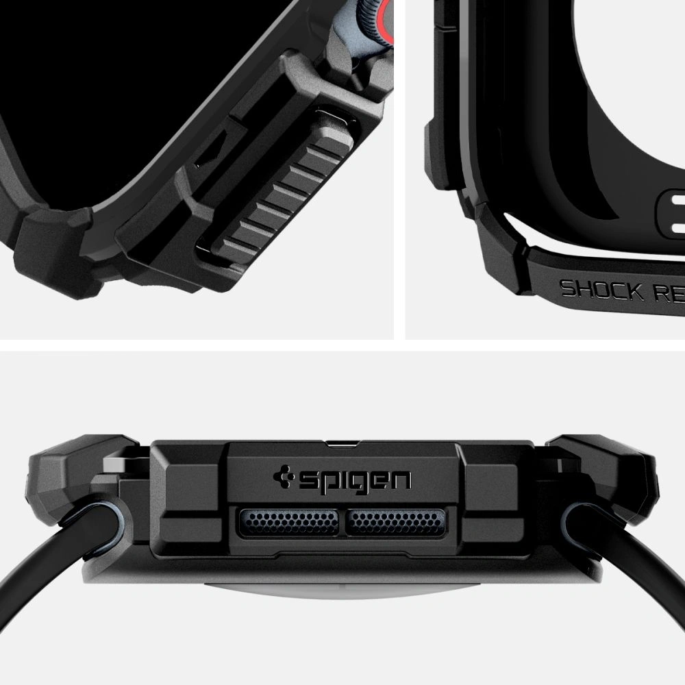 Etui Spigen Rugged Armor Apple Watch 10 42mm Matte Black - Apple Watch 42 / 44 / 45 / 46 / 49 mm - Spigen
