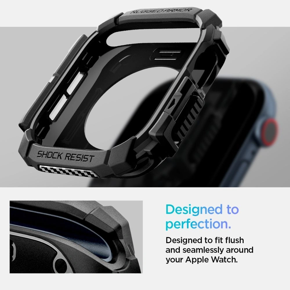 Etui Spigen Rugged Armor Apple Watch 10 42mm Matte Black - Apple Watch 42 / 44 / 45 / 46 / 49 mm - Spigen