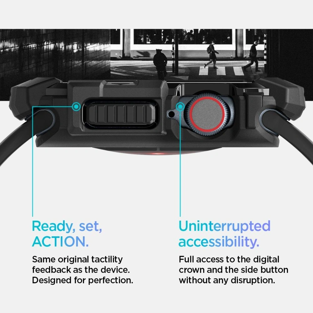 Etui Spigen Rugged Armor Apple Watch 10 42mm Matte Black - Apple Watch 42 / 44 / 45 / 46 / 49 mm - Spigen
