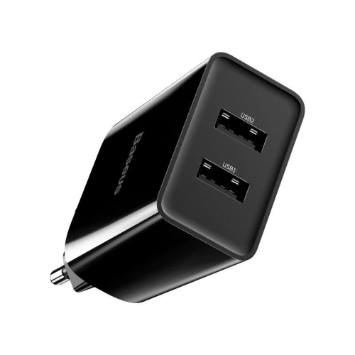 Kup Hálózati töltő Baseus Speed Mini Dual Charger, 2x USB, 2A, 10,5W (fekete) - BSU1014BLK - {ean13} - Sklep Home Screen