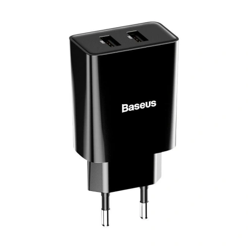 Kup Încărcător de rețea Baseus Speed Mini Dual Charger, 2x USB, 2A, 10,5W (negru) - BSU1014BLK - {ean13} - Sklep Home Screen