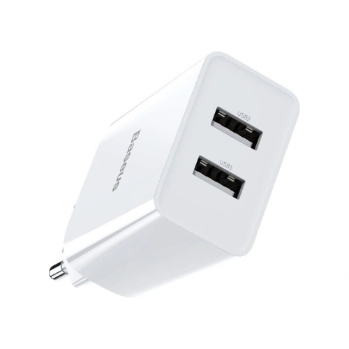 Kup Síťová nabíječka Baseus Speed Mini Dual Charger, 2x USB, 2A, 10,5W (bílá) - BSU1015WHT - {ean13} - Sklep Home Screen