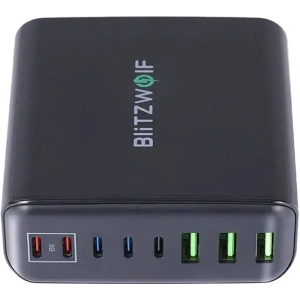 Kup Blitzwolf BW-S26 nástěnná nabíječka 250W 3xUSB-A, 3xUSB-C, 2xUSB-C 65W (černá) - BLZ620 - {ean13} - Sklep Home Screen