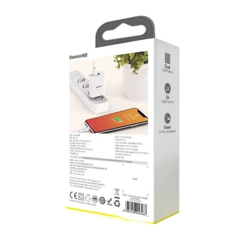 Buy Baseus Speed Mini Dual U Charger 10.5W (EU) White - BSU1015WHT - {ean13} - Home Screen Store Europe