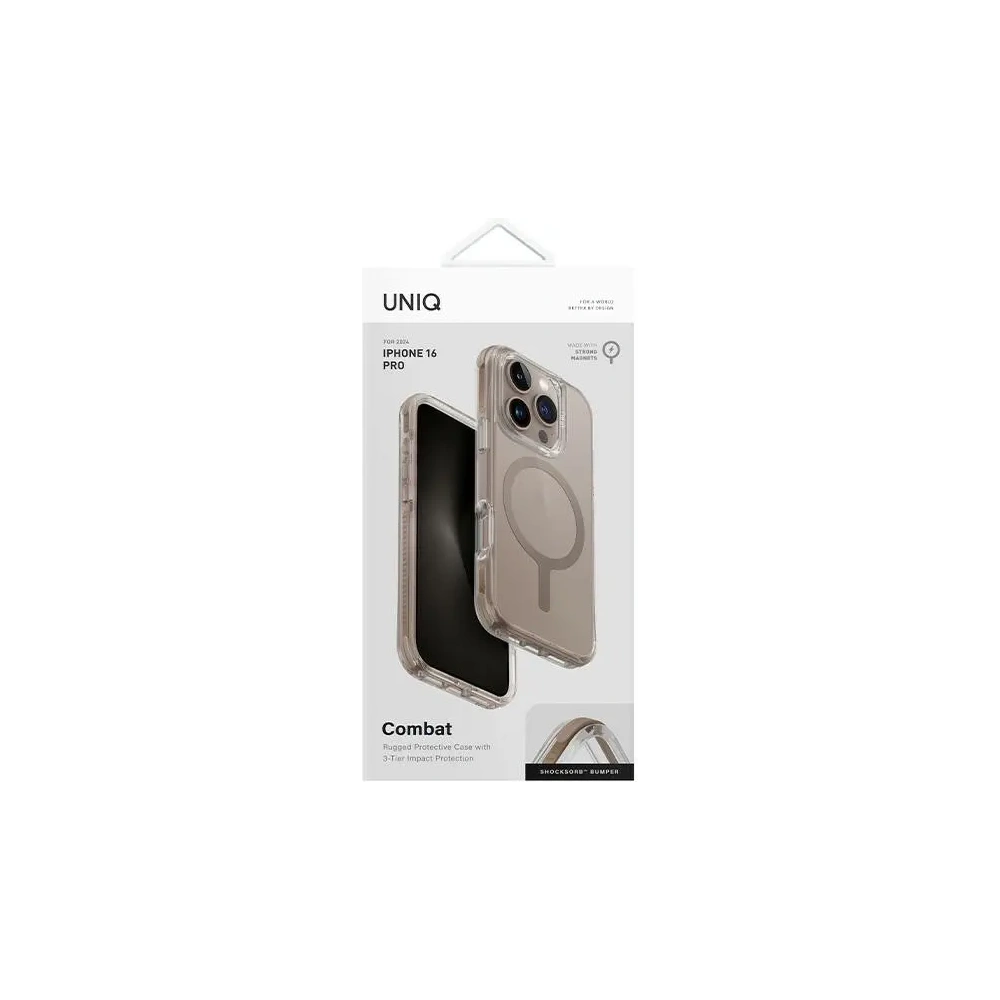 Etui UNIQ Combat Apple iPhone 16 Pro MagClick Charging złoty - iPhone 16 Pro - Uniq