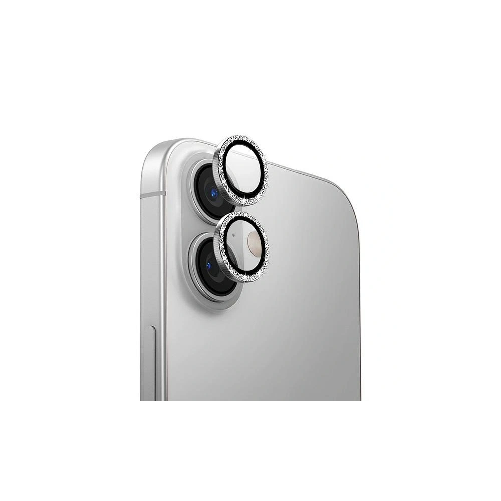 Szkło na obiektyw aparatu UNIQ Optix Aluminium Camera Lens Protector Apple iPhone 16 / 16 Plus white shimmer - iPhone 16 Plus - Uniq