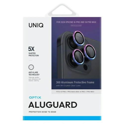 Kup UNIQ Optix hliníkový ochranný kryt objektivu Apple iPhone 16 Pro / 16 Pro Max duhový - UNIQ1256 - {ean13} - Sklep Home Screen