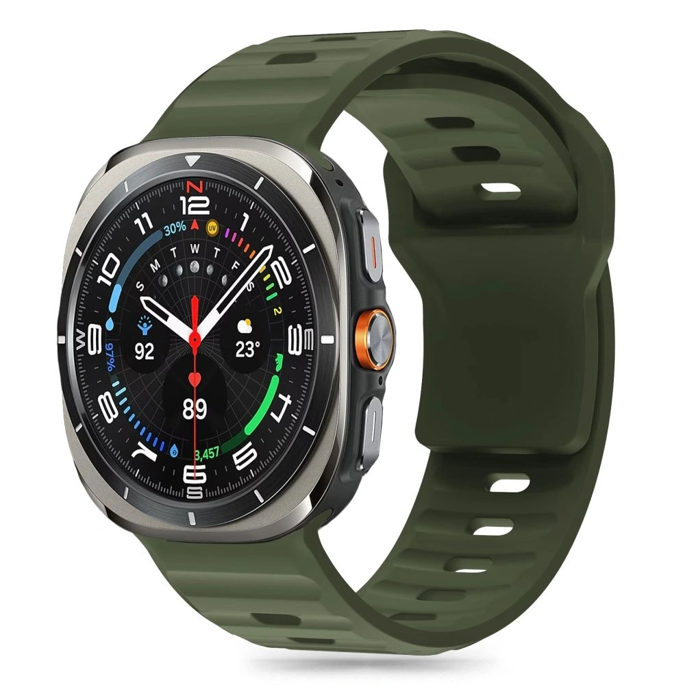 Pasek Tech-Protect Silicone Line Samsung Galaxy Watch Ultra 47mm Olive Green - Galaxy Watch Ultra - Tech-Protect