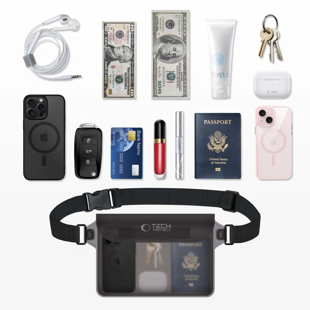 Saszetka Tech-Protect UWP10 Universal Waterproof Pouch 10" black/clear - Inne akcesoria - Tech-Protect