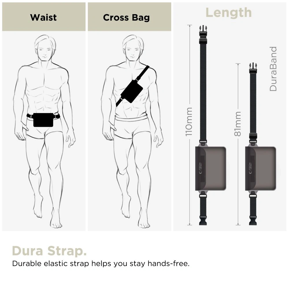 Saszetka Tech-Protect UWP10 Universal Waterproof Pouch 10" black/clear - Inne akcesoria - Tech-Protect