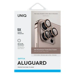 Kup UNIQ Optix Alumínium Kamera Lencsevédő Apple iPhone 16 Pro / 16 Pro Max taupe arany - UNIQ1258 - {ean13} - Sklep Home Screen